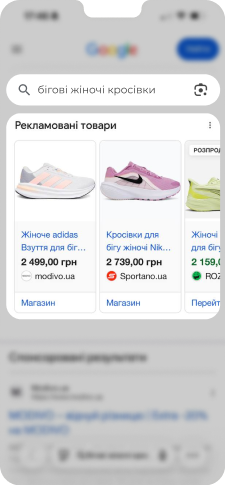 Приклад видачі Google Пошук