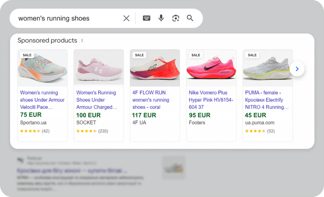 Приклад видачі Google Пошук на десктопі