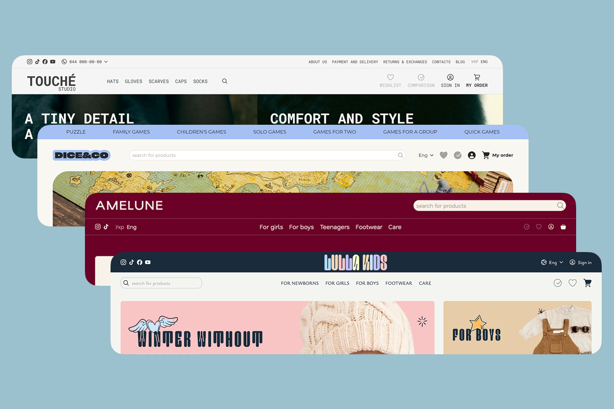 Новый дизайн шапки на клиентских сайтах Хорошоп