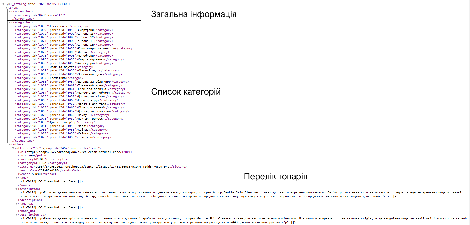 Структура XML-файлу